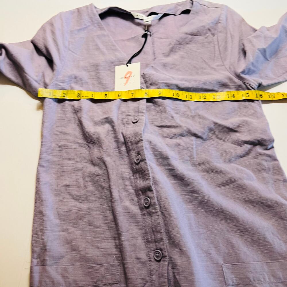 The Nines By Hatch Half Button Up Jumpsuit Size XS NWT Purple - Picture 7 of 9